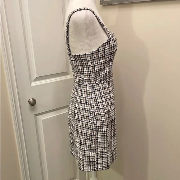 Abercrombie & Fitch Tweed plaid Navy and White Mini Dress - Picture 4 of 14
